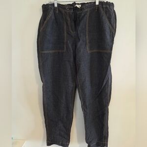 Eileen Fisher cropped linen pants Sz M